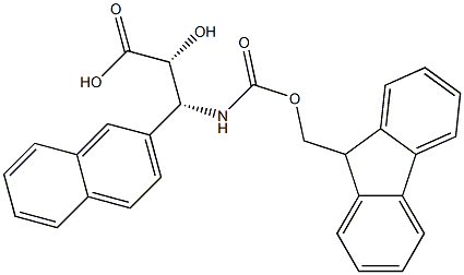 N-Fmoc-(2R,3R)-3-Amino-2-hydroxy-3-naphthalen-2-yl-propanoic acid Struktur