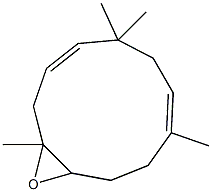 (3E,7E)-1,5,5,8-tetramethyl-12-oxabicyclo[9.1.0]dodeca-3,7-diene Struktur