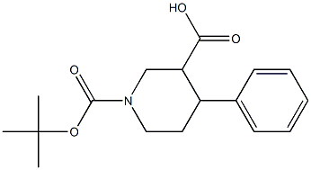 4-Phenyl-piperidine-1,3-dicarboxylic acid 1-tert-butyl ester Struktur