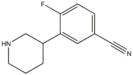 4-fluoro-3-piperidin-3-ylbenzonitrile Struktur