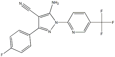 5-amino-3-(4-fluorophenyl)-1-[5-(trifluoromethyl)pyridin-2-yl]-1H-pyrazole-4-carbonitrile Struktur