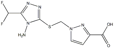 1-(4-AMINO-5-DIFLUOROMETHYL-4H-[1,2,4]TRIAZOL-3-YLSULFANYLMETHYL)-1H-PYRAZOLE-3-CARBOXYLIC ACID Struktur