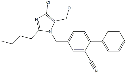 2-BUTYL-4-CHLORO-1-[(2-CYANOBIPHENYL-4-YL)-METHYL]-5-(HYDROXYMETHYL) IMIDAZOLE Struktur