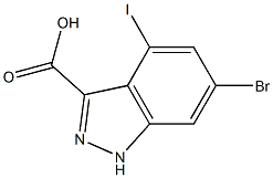 6-BROMO-4-IODOINDAZOLE-3-CARBOXYLIC ACID Struktur