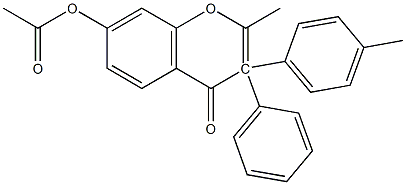 2-METHYL-3-(4-METHYLPHENYL)-7-ACETOXYISOFLAVONE Struktur