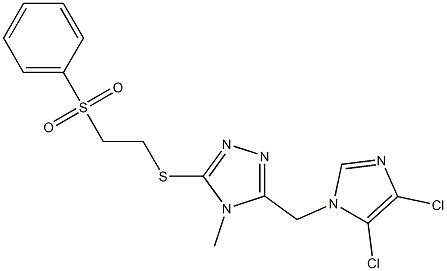 3-[(4,5-dichloro-1H-imidazol-1-yl)methyl]-4-methyl-5-{[2-(phenylsulfonyl)ethyl]thio}-4H-1,2,4-triazole Struktur