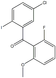 (5-Chloro-2-iodo-phenyl)-(2-fluoro-6-methoxy-phenyl)methanone Struktur