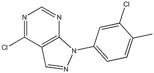 4-CHLORO-1-(3-CHLORO-4-METHYLPHENYL)-PYRAZOLO[3,4-D]PYRIMIDINE Struktur