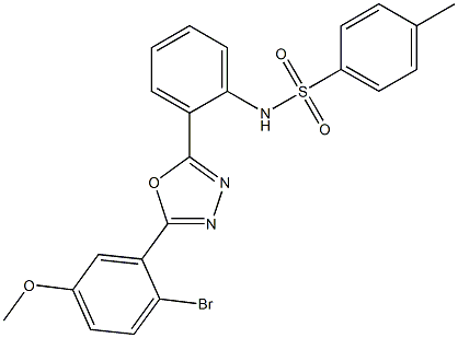 N1-{2-[5-(2-bromo-5-methoxyphenyl)-1,3,4-oxadiazol-2-yl]phenyl}-4-methylbenzene-1-sulfonamide Struktur