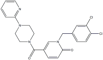 1-(3,4-dichlorobenzyl)-5-{[4-(2-pyridinyl)piperazino]carbonyl}-2(1H)-pyridinone Struktur