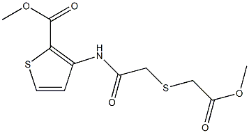 methyl 3-({2-[(2-methoxy-2-oxoethyl)thio]acetyl}amino)thiophene-2-carboxylate Struktur