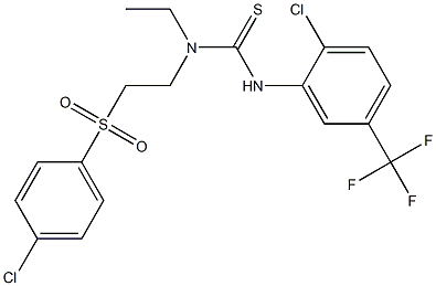 N-{2-[(4-chlorophenyl)sulfonyl]ethyl}-N'-[2-chloro-5-(trifluoromethyl)phenyl]-N-ethylthiourea Struktur