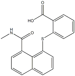 2-({8-[(methylamino)carbonyl]-1-naphthyl}thio)benzoic acid Struktur