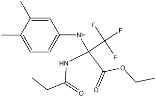 ethyl 2-(3,4-dimethylanilino)-3,3,3-trifluoro-2-(propionylamino)propanoate Struktur