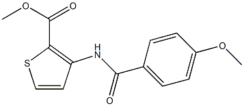 methyl 3-[(4-methoxybenzoyl)amino]-2-thiophenecarboxylate Struktur