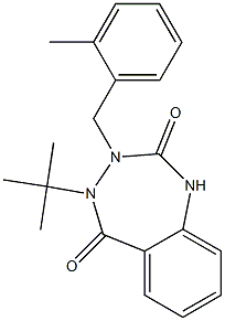 4-(tert-butyl)-3-(2-methylbenzyl)-3,4-dihydro-1H-1,3,4-benzotriazepine-2,5-dione Struktur