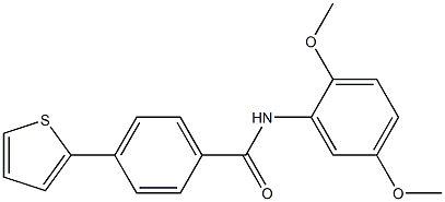 N-(2,5-dimethoxyphenyl)-4-(2-thienyl)benzenecarboxamide Struktur