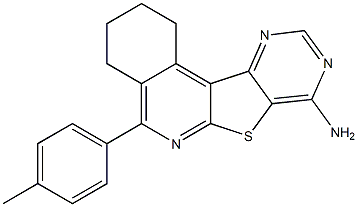 5-(4-methylphenyl)-1,2,3,4-tetrahydropyrimido[4',5':4,5]thieno[2,3-c]isoquinolin-8-amine Struktur