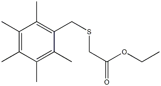 ethyl 2-[(2,3,4,5,6-pentamethylbenzyl)thio]acetate Struktur