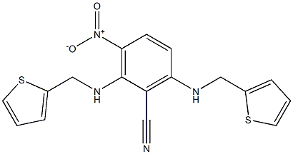 3-nitro-2,6-di[(2-thienylmethyl)amino]benzonitrile Struktur