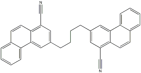 3-[4-(1-cyano-3-phenanthryl)butyl]phenanthrene-1-carbonitrile Struktur