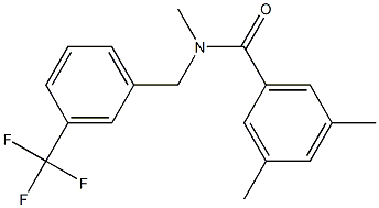 N,3,5-trimethyl-N-[3-(trifluoromethyl)benzyl]benzenecarboxamide Struktur