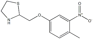 2-[(4-methyl-3-nitrophenoxy)methyl]-1,3-thiazolane Struktur