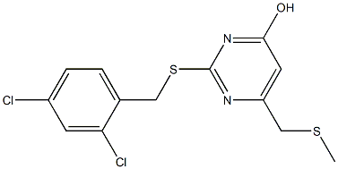 2-[(2,4-dichlorobenzyl)sulfanyl]-6-[(methylsulfanyl)methyl]-4-pyrimidinol Struktur