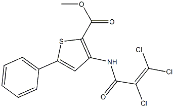 methyl 5-phenyl-3-[(2,3,3-trichloroacryloyl)amino]thiophene-2-carboxylate Struktur