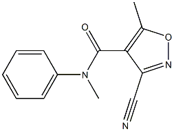 3-cyano-N,5-dimethyl-N-phenyl-4-isoxazolecarboxamide Struktur