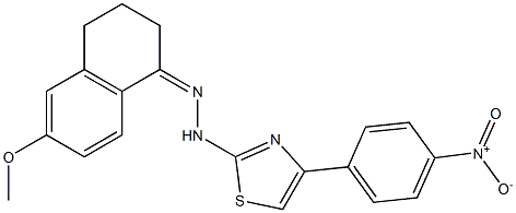 6-methoxy-1,2,3,4-tetrahydronaphthalen-1-one 1-[4-(4-nitrophenyl)-1,3-thiaz ol-2-yl]hydrazone Struktur