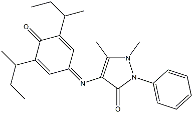 4-{[3,5-di(sec-butyl)-4-oxocyclohexa-2,5-dienyliden]amino}-1,5-dimethyl-2-phenyl-2,3-dihydro-1H-pyrazol-3-one Struktur