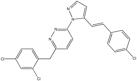 3-[5-(4-chlorostyryl)-1H-pyrazol-1-yl]-6-(2,4-dichlorobenzyl)pyridazine Struktur