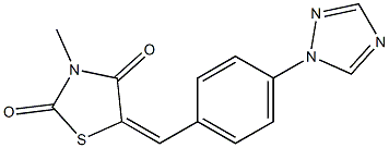 3-methyl-5-{(Z)-[4-(1H-1,2,4-triazol-1-yl)phenyl]methylidene}-1,3-thiazolane-2,4-dione Struktur