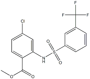 methyl 4-chloro-2-({[3-(trifluoromethyl)phenyl]sulfonyl}amino)benzoate Struktur