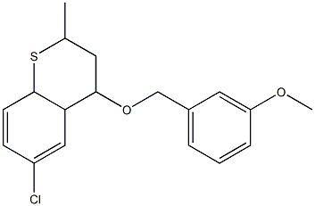 6-chloro-2-methyl-3,4,4a,8a-tetrahydro-2H-thiochromen-4-yl 3-methoxybenzyl ether Struktur