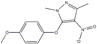 5-(4-methoxyphenoxy)-1,3-dimethyl-4-nitro-1H-pyrazole Struktur