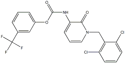 3-(trifluoromethyl)phenyl N-[1-(2,6-dichlorobenzyl)-2-oxo-1,2-dihydro-3-pyridinyl]carbamate Struktur