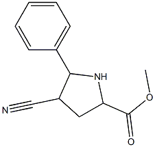 methyl 4-cyano-5-phenyl-2-pyrrolidinecarboxylate Struktur