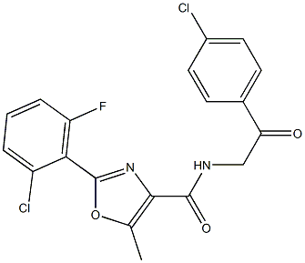 N4-[2-(4-chlorophenyl)-2-oxoethyl]-2-(2-chloro-6-fluorophenyl)-5-methyl-1,3-oxazole-4-carboxamide Struktur