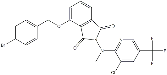 4-[(4-bromobenzyl)oxy]-2-[[3-chloro-5-(trifluoromethyl)-2-pyridinyl](methyl)amino]-1H-isoindole-1,3(2H)-dione Struktur