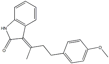 3-[3-(4-methoxyphenyl)-1-methylpropylidene]indolin-2-one Struktur