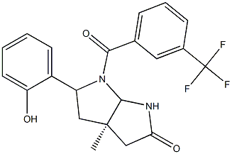 (3aR)-5-(2-hydroxyphenyl)-3a-methyl-6-[3-(trifluoromethyl)benzoyl]hexahydropyrrolo[2,3-b]pyrrol-2(1H)-one Struktur