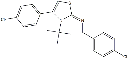 N-[3-(tert-butyl)-4-(4-chlorophenyl)-1,3-thiazol-2(3H)-yliden](4-chlorophenyl)methanamine Struktur