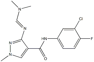 N4-(3-chloro-4-fluorophenyl)-3-{[(dimethylamino)methylidene]amino}-1-methyl-1H-pyrazole-4-carboxamide Struktur