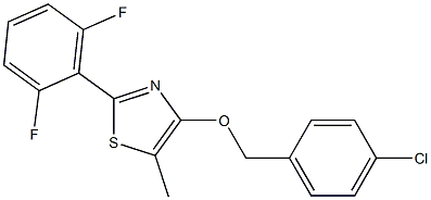 4-chlorobenzyl 2-(2,6-difluorophenyl)-5-methyl-1,3-thiazol-4-yl ether Struktur