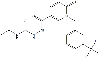 N-ethyl-2-({6-oxo-1-[3-(trifluoromethyl)benzyl]-1,6-dihydro-3-pyridinyl}carbonyl)-1-hydrazinecarbothioamide Struktur