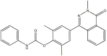 2,6-dimethyl-4-(3-methyl-4-oxo-3,4-dihydrophthalazin-1-yl)phenyl N-phenylcarbamate Struktur