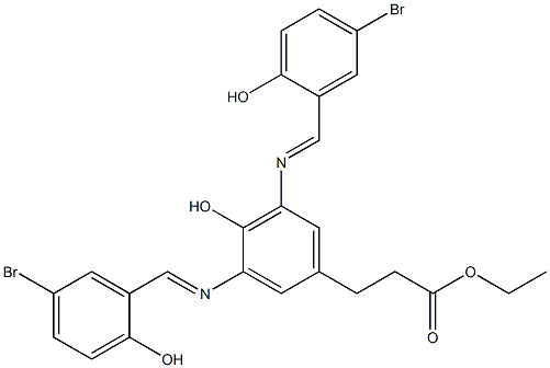 ethyl 3-{3,5-di[(5-bromo-2-hydroxybenzylidene)amino]-4-hydroxyphenyl}propanoate Struktur