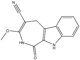 3-methoxy-1-oxo-1,2,5,10-tetrahydroazepino[3,4-b]indole-4-carbonitrile Struktur